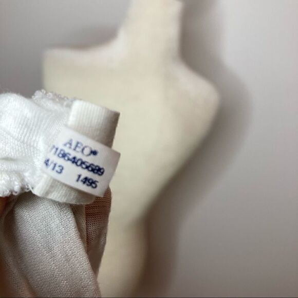 American Eagle, Sequin Trim Boho Eyelet Tank Top Peplum Swing Babydoll Tank XS - Picture 9 of 12